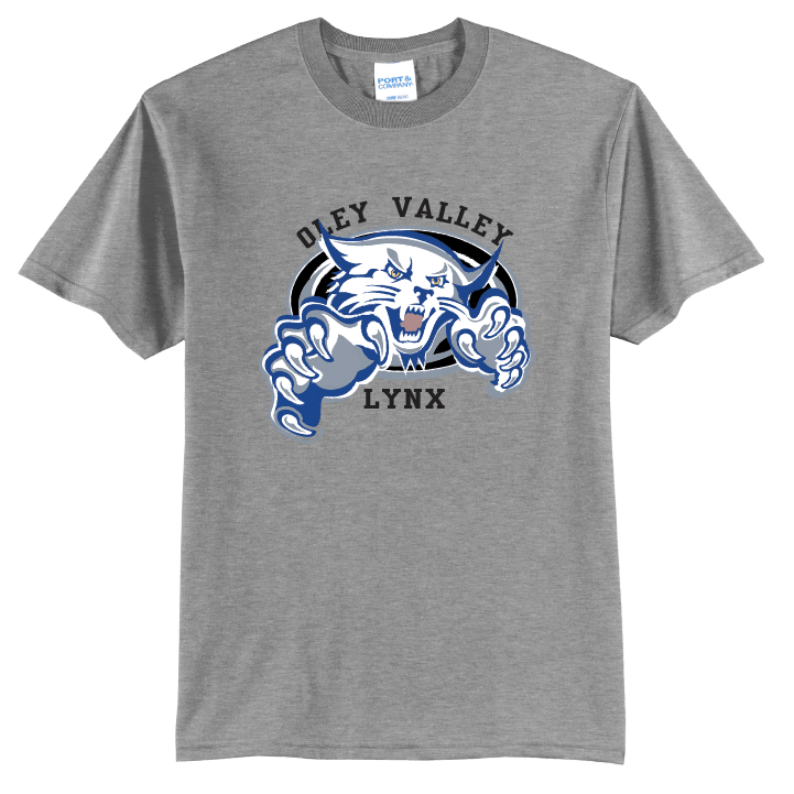 Oley Valley Lynx Script T-Shirt | Varsity Monogram Spirit Tee