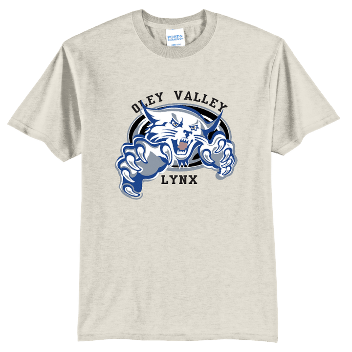 Oley Valley Lynx Script T-Shirt | Varsity Monogram Spirit Tee