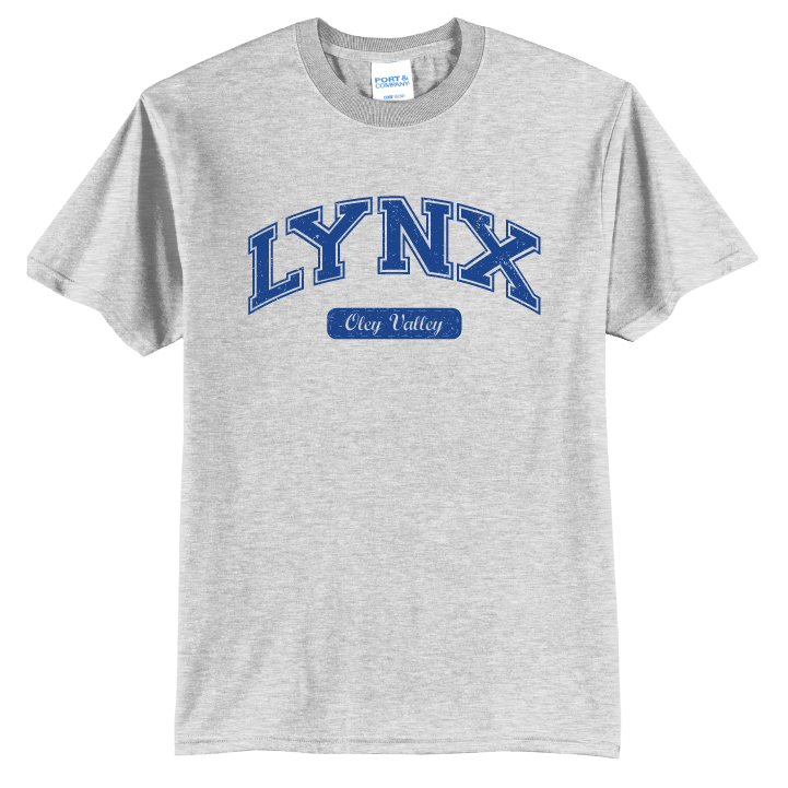 Oley Valley Lynx Vintage Varsity T-Shirt | Retro Collegiate Spirit Tee