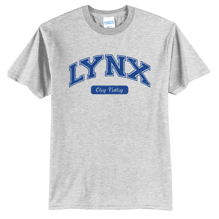 Oley Valley Lynx Vintage Varsity T-Shirt | Retro Collegiate Spirit Tee