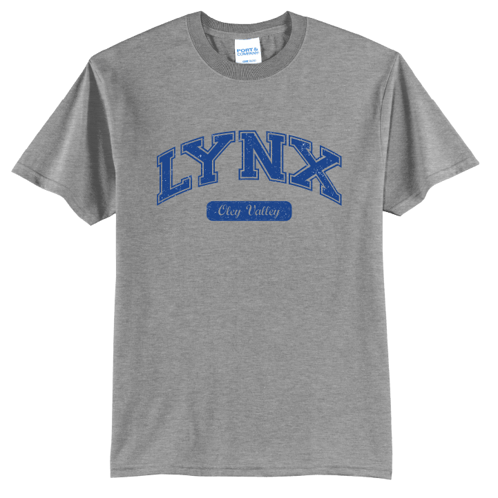Oley Valley Lynx Vintage Varsity T-Shirt | Retro Collegiate Spirit Tee