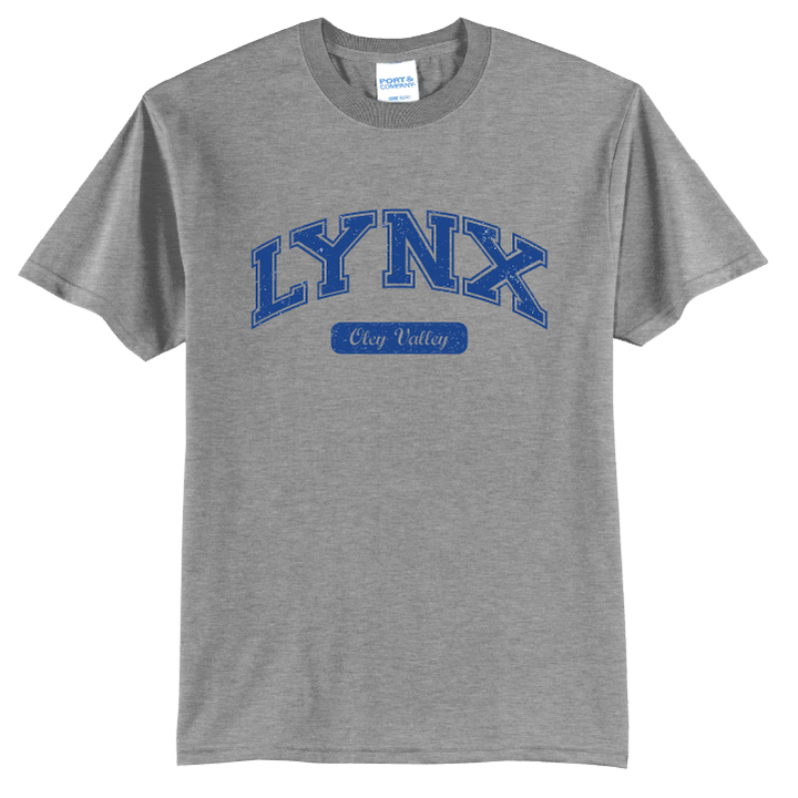 Oley Valley Lynx Vintage Varsity T-Shirt | Retro Collegiate Spirit Tee