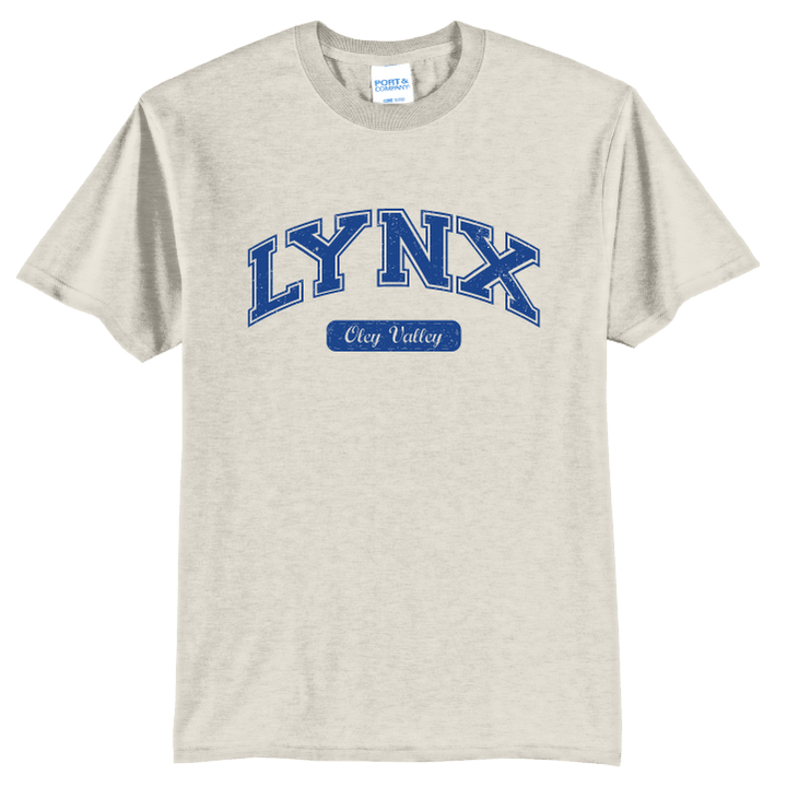 Oley Valley Lynx Vintage Varsity T-Shirt | Retro Collegiate Spirit Tee