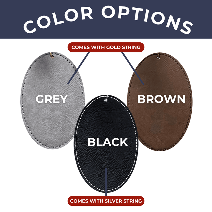 Custom Corporate Leather Ornament – Oval Laser Engraved Logo Gift