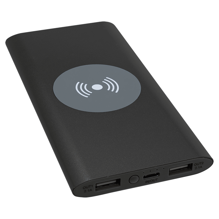 Wireless charging spot on the back of the power bank