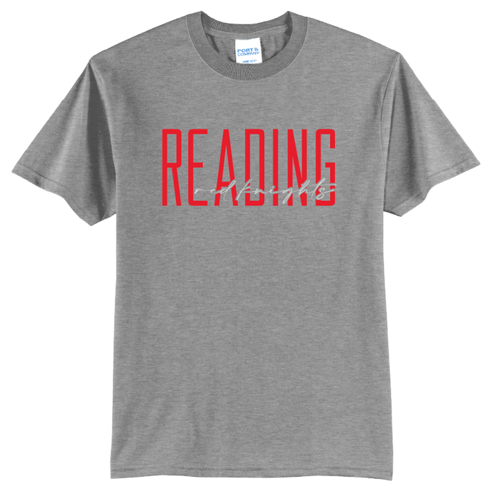 Reading Red Knights Tee | Modern Type School Spirit Shirt