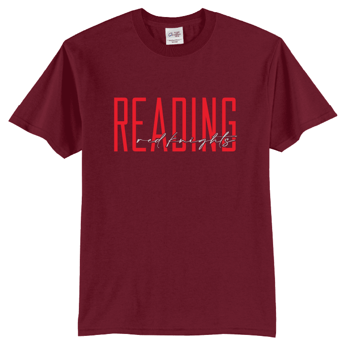 Reading Red Knights Tee | Modern Type School Spirit Shirt