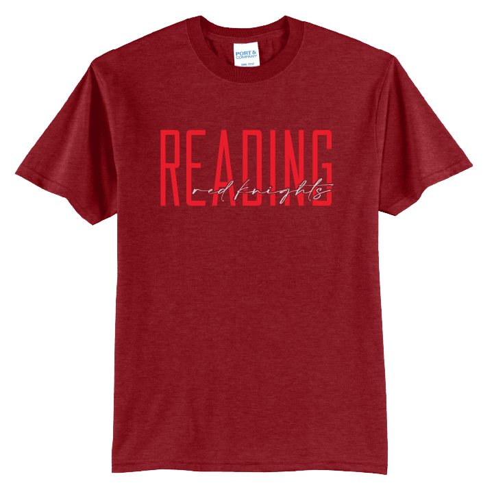 Reading Red Knights Tee | Modern Type School Spirit Shirt