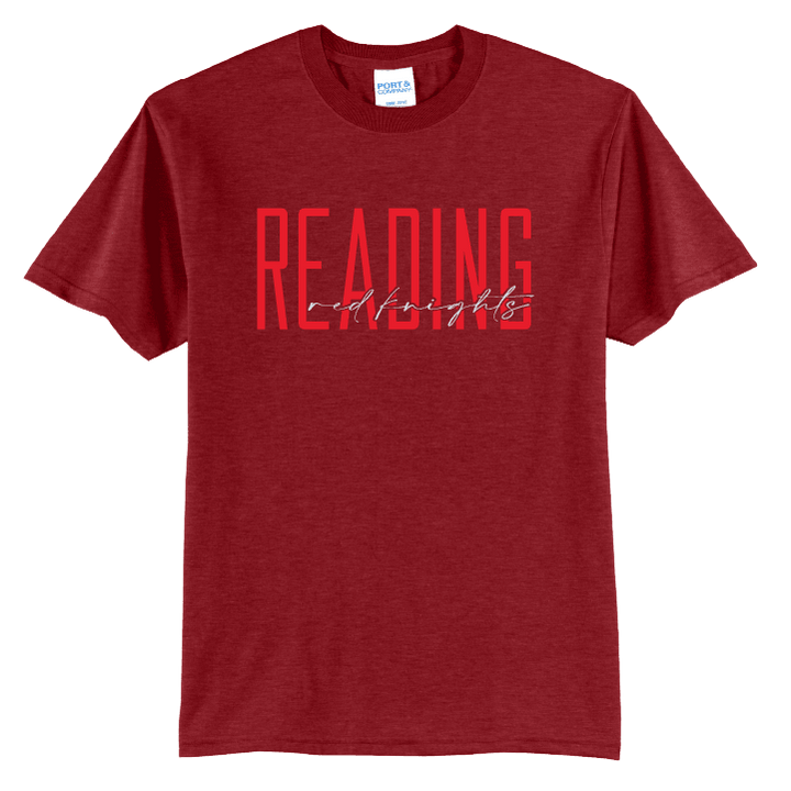 Reading Red Knights Tee | Modern Type School Spirit Shirt