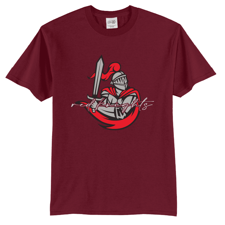 Reading Red Knights Script T-Shirt | Varsity Monogram Spirit Tee