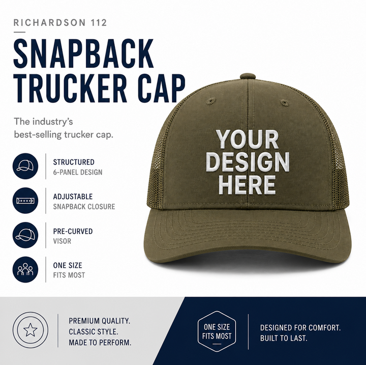 Custom Embroidered Hat — Richardson 112 Trucker