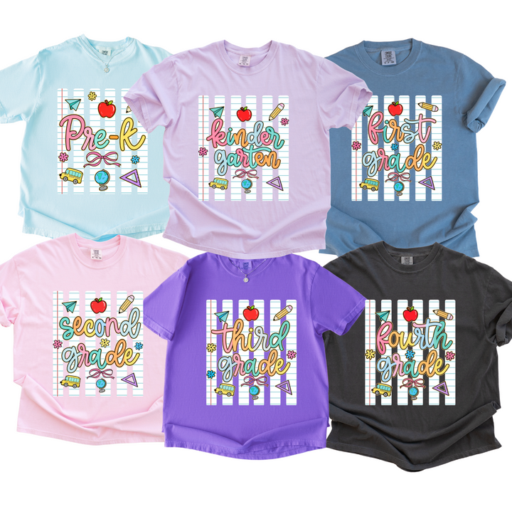 Back to School Icons T-Shirt for Pre-K Through 4th Grade Teachers &amp; Students