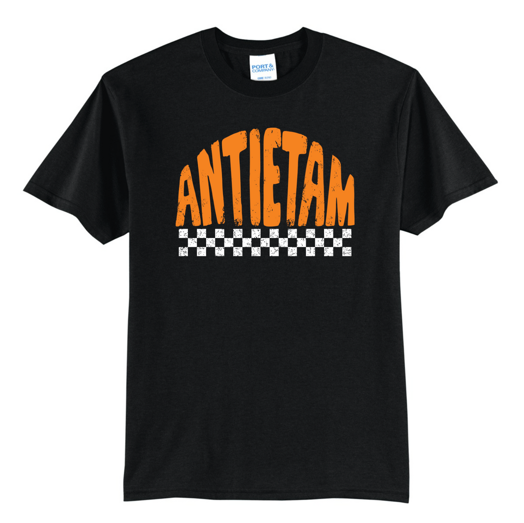 Antietam Mountaineers Checkered Retro T-Shirt | Distressed Spirit Tee