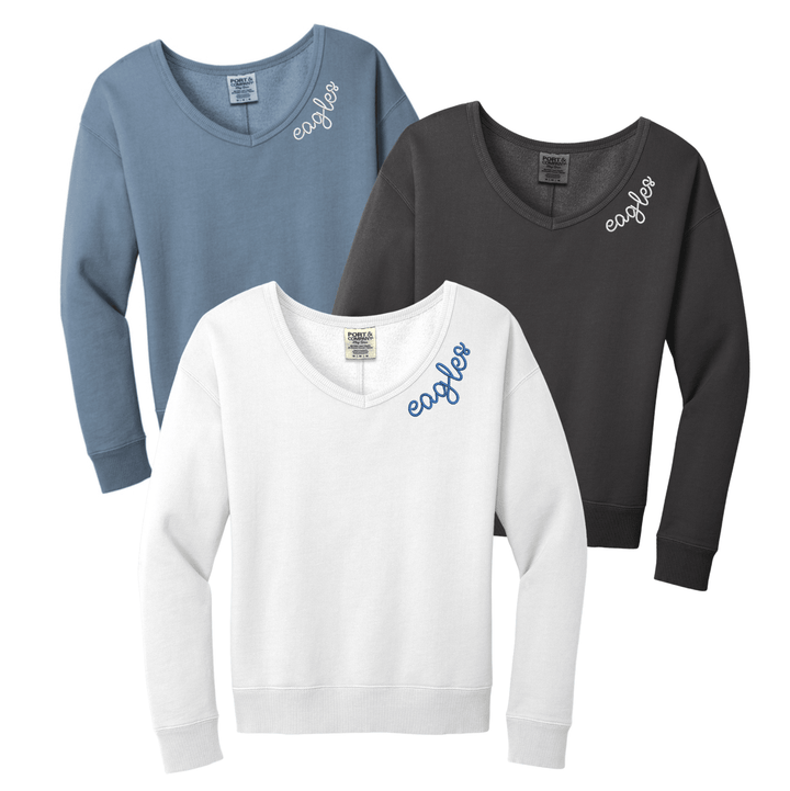 Exeter Eagles Beach Wash V-Neck Sweatshirt | Women&