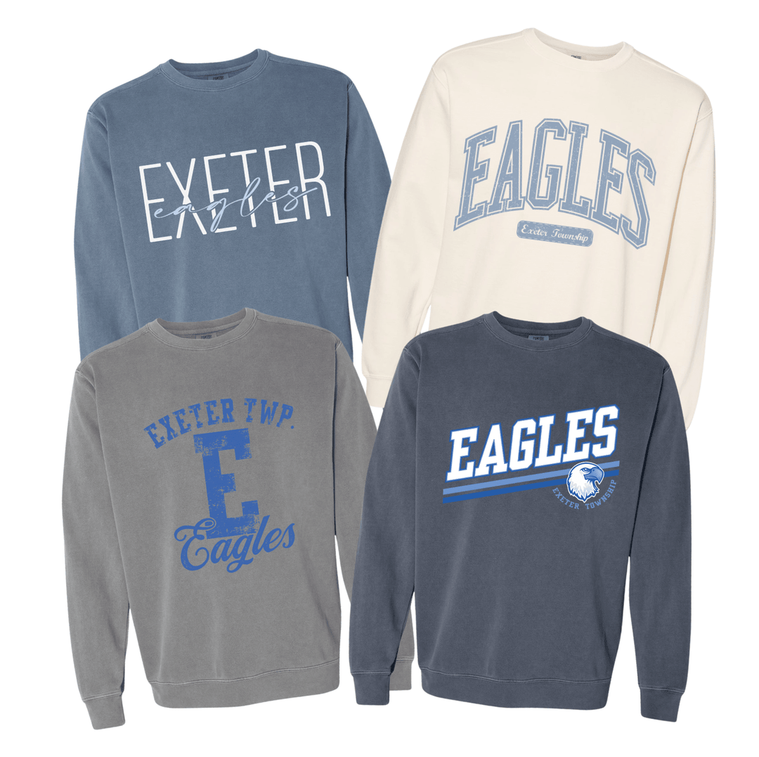 Exeter Eagles Comfort Colors Crewneck | Garment-Dyed Spirit Sweatshirt