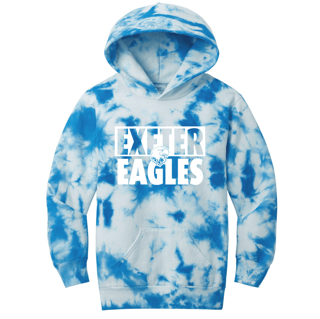 Exeter Eagles Youth Crystal Tie-Dye Hoodie | Custom Spirit Sweatshirt