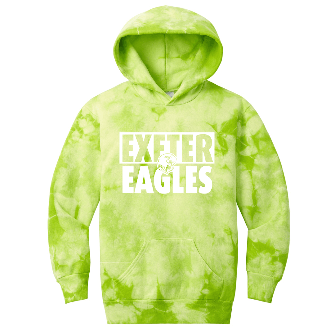 Exeter Eagles Youth Crystal Tie-Dye Hoodie | Custom Spirit Sweatshirt