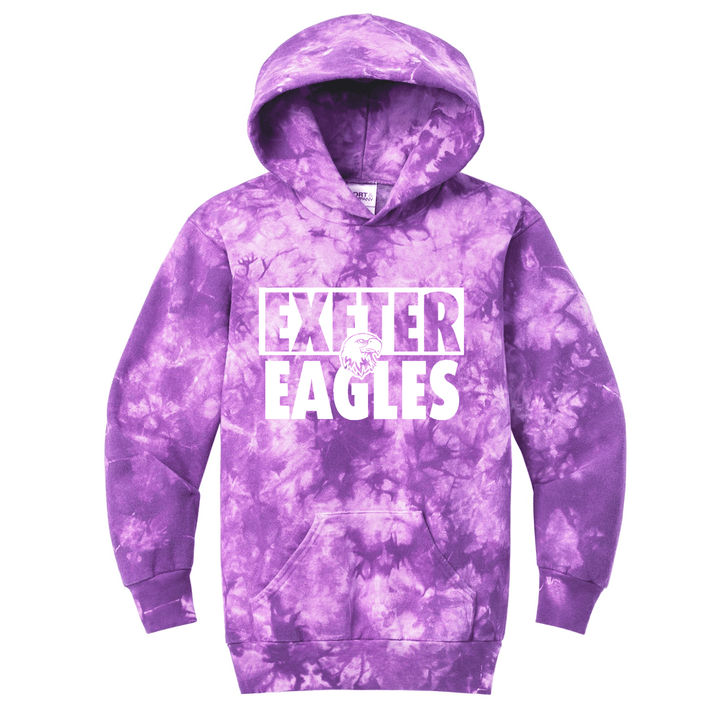 Exeter Eagles Youth Crystal Tie-Dye Hoodie | Custom Spirit Sweatshirt