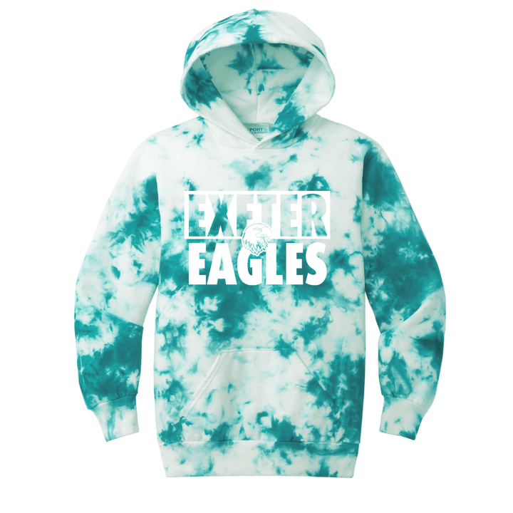 Exeter Eagles Youth Crystal Tie-Dye Hoodie | Custom Spirit Sweatshirt