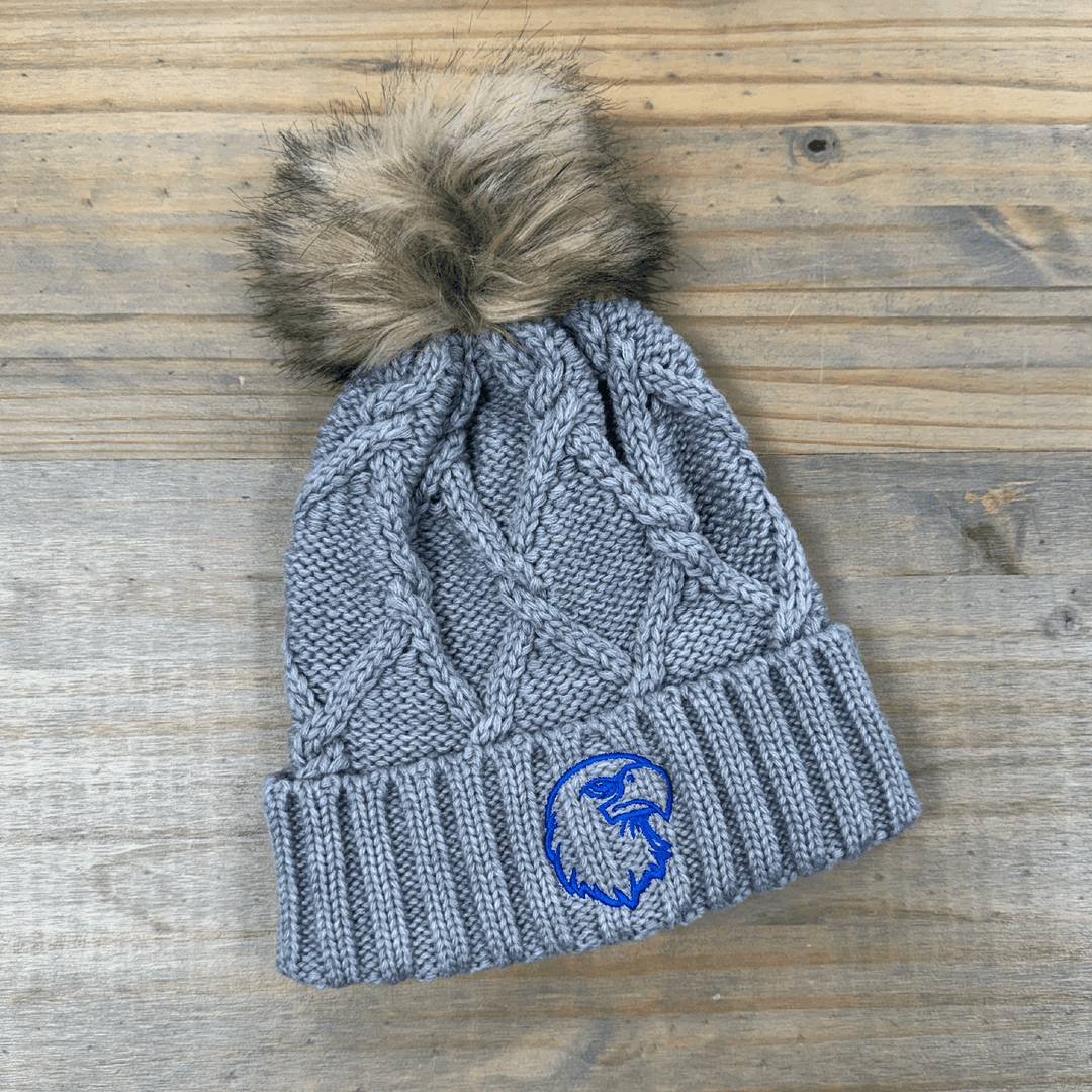 Exeter Eagle Faux Fur Pom Beanie