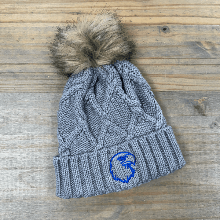 Exeter Eagle Faux Fur Pom Beanie