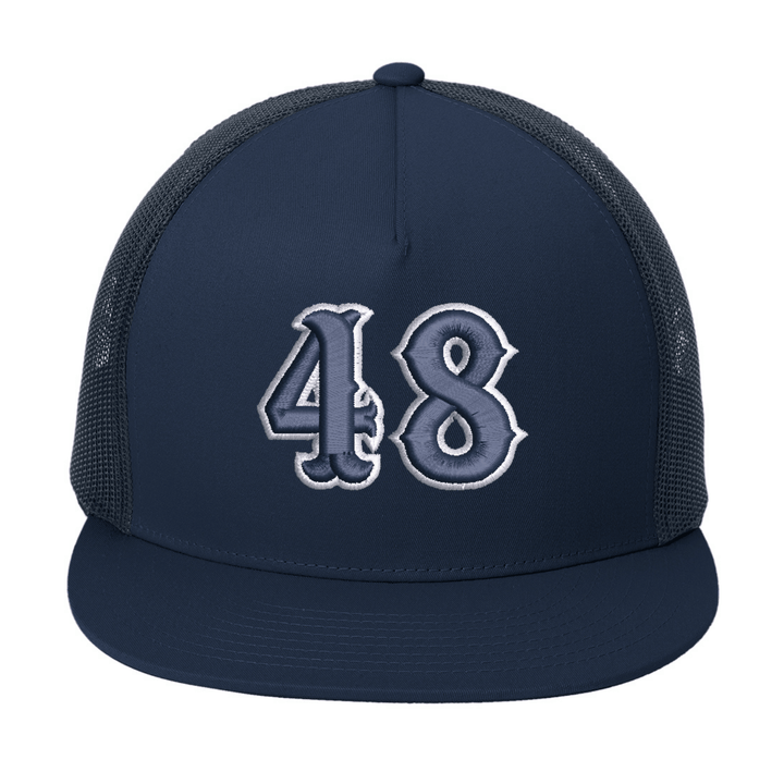 Navy Sport-Tek YP Classics STC38 trucker cap shown undecorated with no embroidery