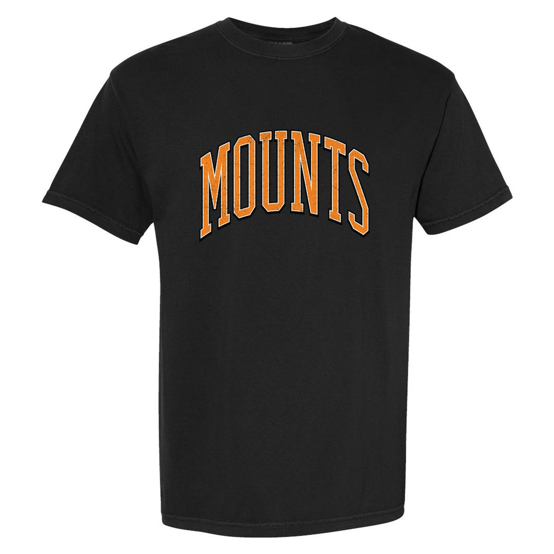 Antietam Mountaineers Varsity Arch comfort colors t-shirt in Black: arched, distressed varsity MOUNTS lettering