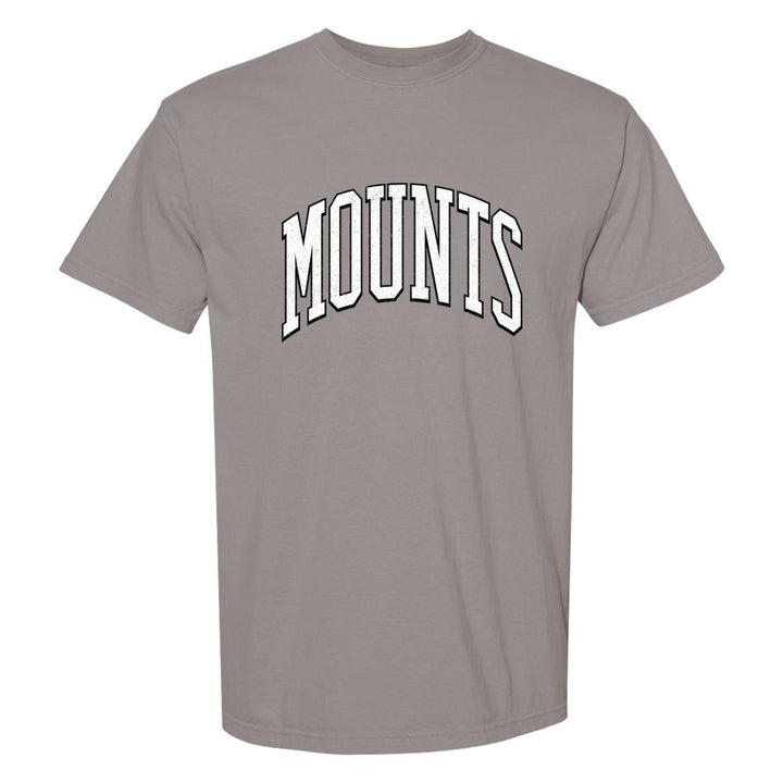 Antietam Mountaineers Varsity Arch comfort colors t-shirt in Grey: arched, distressed varsity MOUNTS lettering