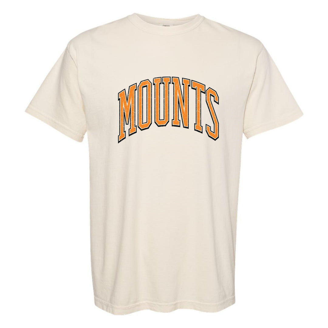 Antietam Mountaineers Varsity Arch comfort colors t-shirt in Ivory: arched, distressed varsity MOUNTS lettering