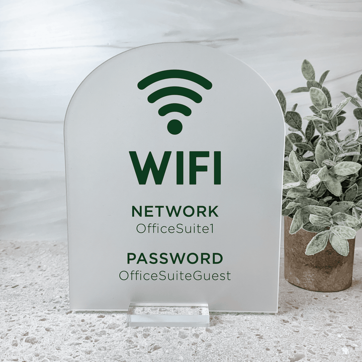 Custom WiFi Acrylic Sign | Business Network & Password Display