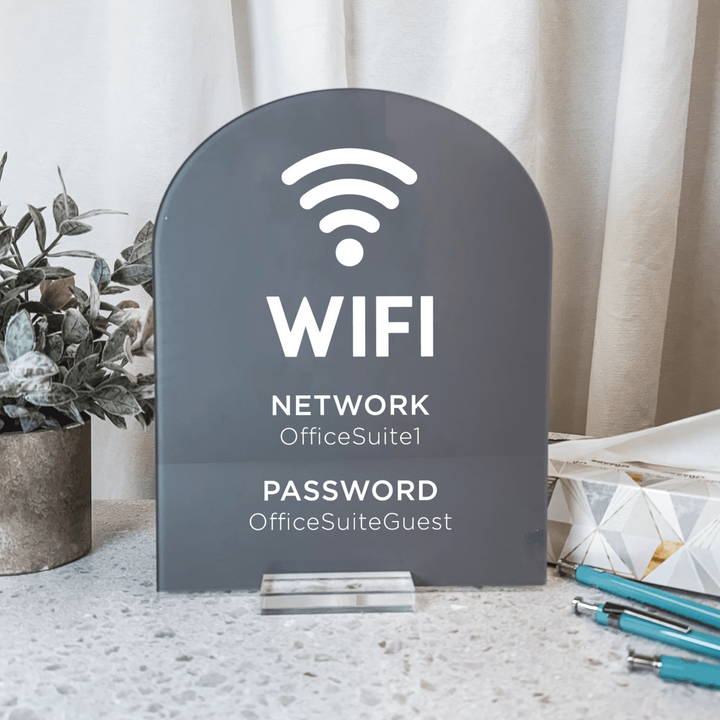 Custom WiFi Acrylic Sign | Business Network & Password Display