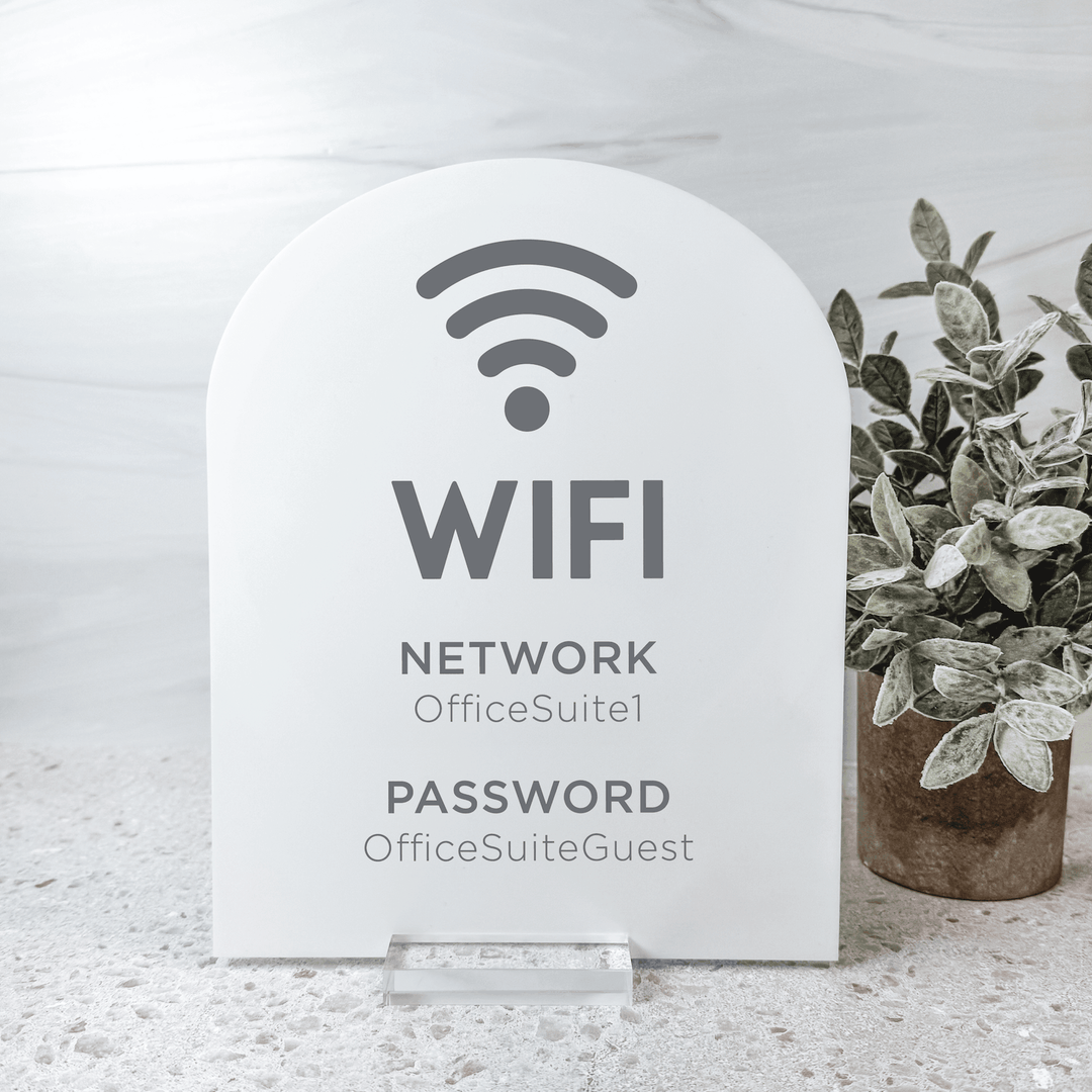 Custom WiFi Acrylic Sign | Business Network & Password Display