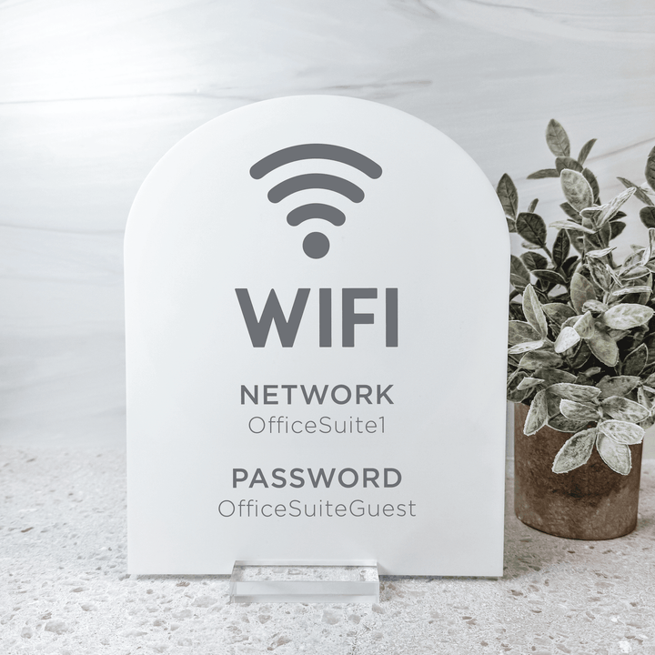 Custom WiFi Acrylic Sign | Business Network & Password Display