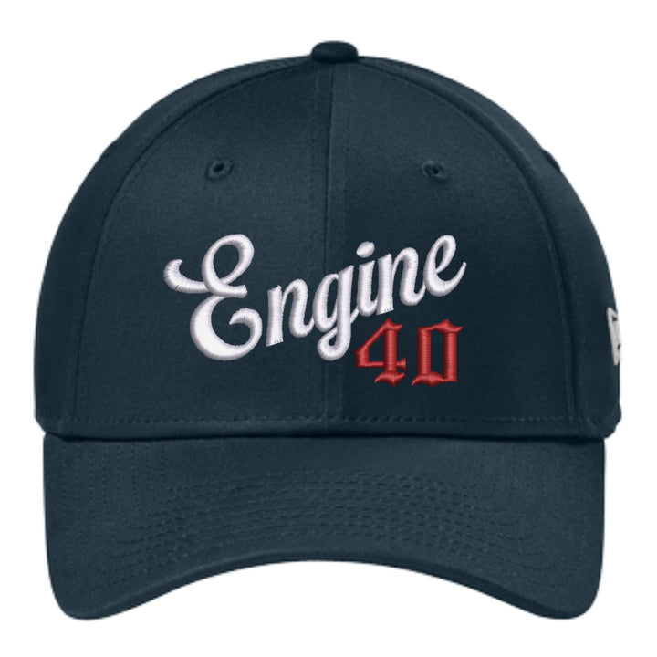 Navy New Era NE1000 hat embroidered with &