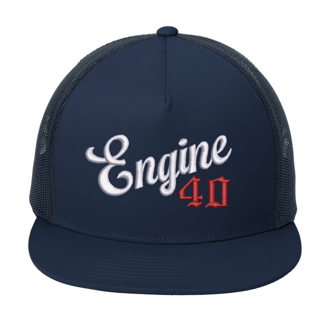 Navy YP Classics STC38 trucker hat embroidered with &