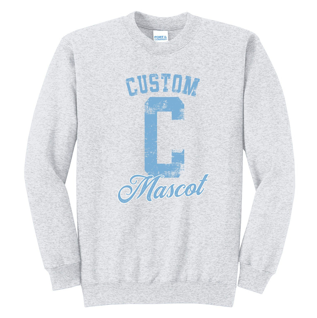 Custom varsity crewneck example
