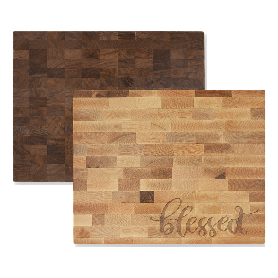 Maple or Walnut Butcher Block Cutting Board with Logo color options