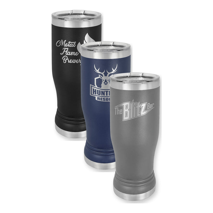 Insulated Pilsner Tumbler with Logo | 14 oz or 20 oz color options