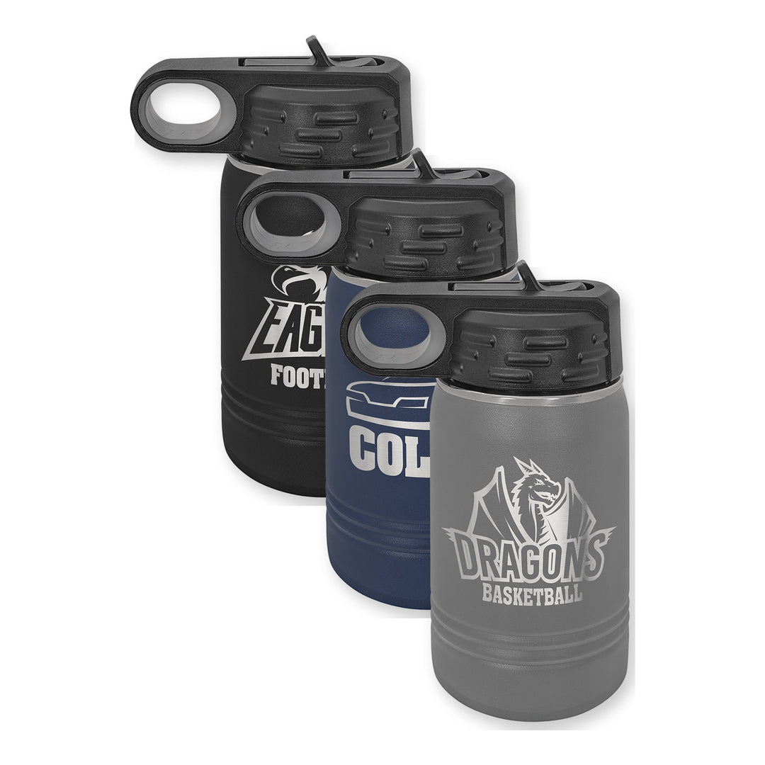 12 oz Water Bottle with Logo | Small Insulated Bottle color options