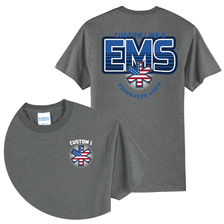 Personalized EMT T-Shirt — American Flag Star of Life | EMS First Responder