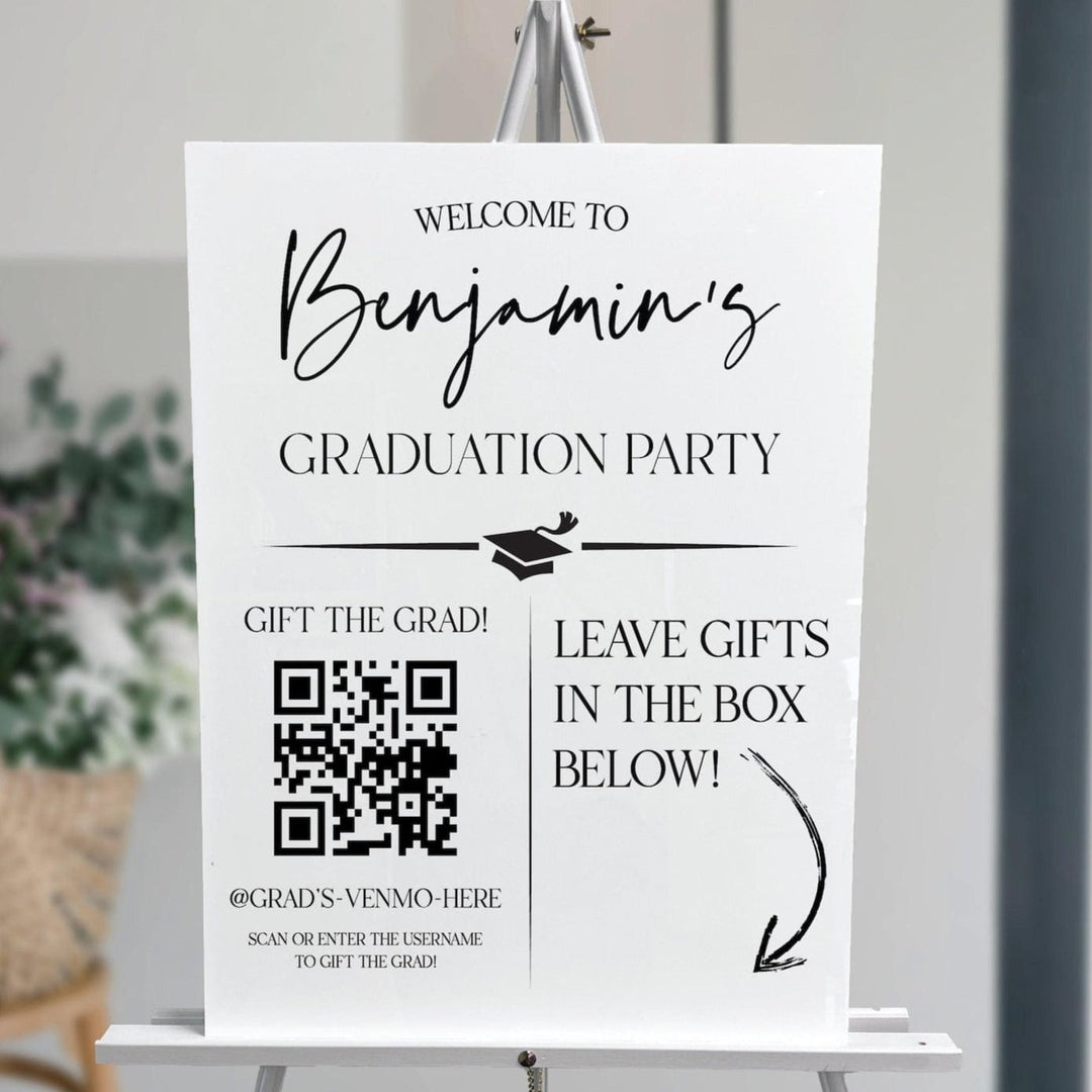 Custom QR Code Graduation Photo Personalized Sign - Welcome Sign