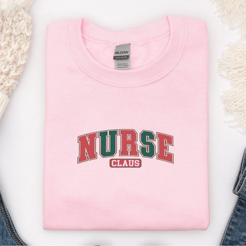 Nurse Claus Varsity Christmas Sweatshirt