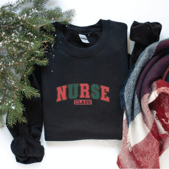 Nurse Claus Varsity Christmas Sweatshirt