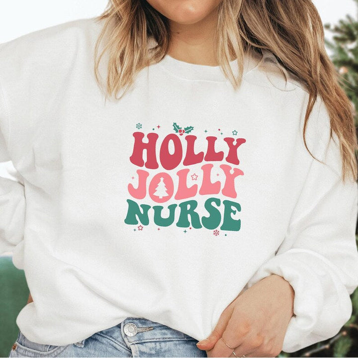 Holly Jolly Nurse Retro Christmas Sweatshirt