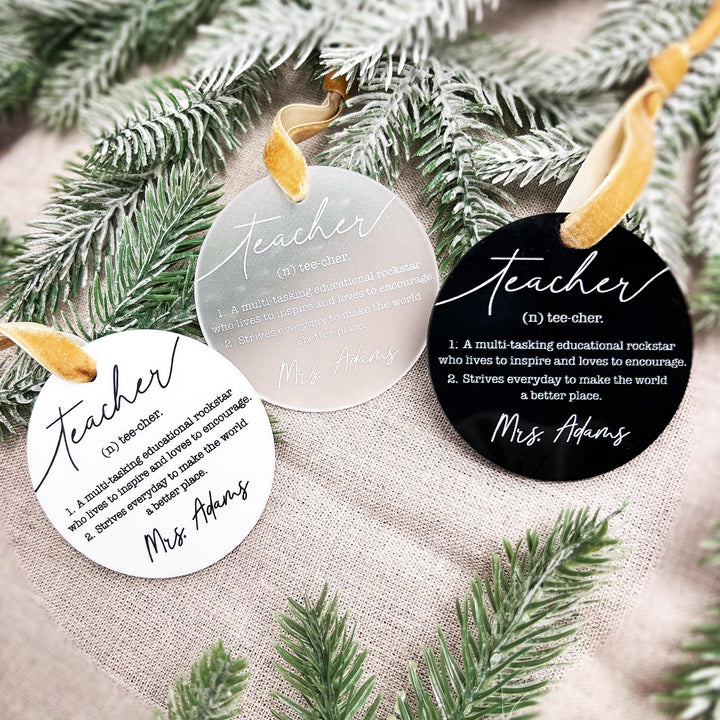 Personalized Teacher Definition Ornament