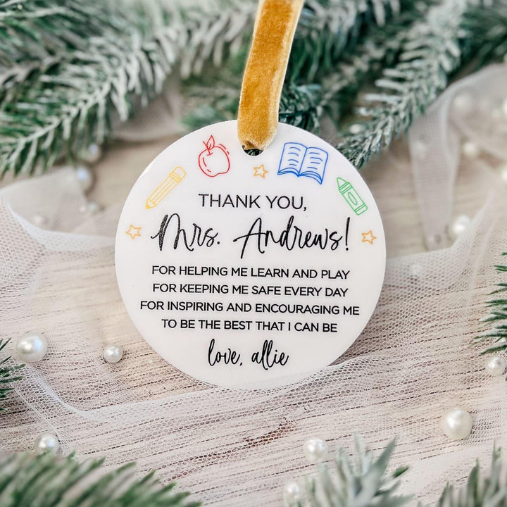 Personalized Thank You Teacher Ornament