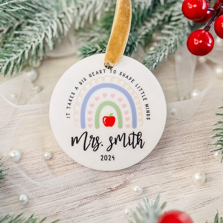 Personalized Rainbow Teacher Ornament