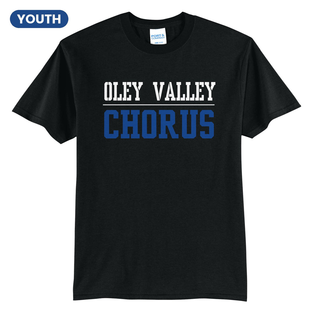 Oley Valley Lynx Football youth t-shirt in Jet Black: OLEY VALLEY over a thin rule and FOOTBALL in block letters