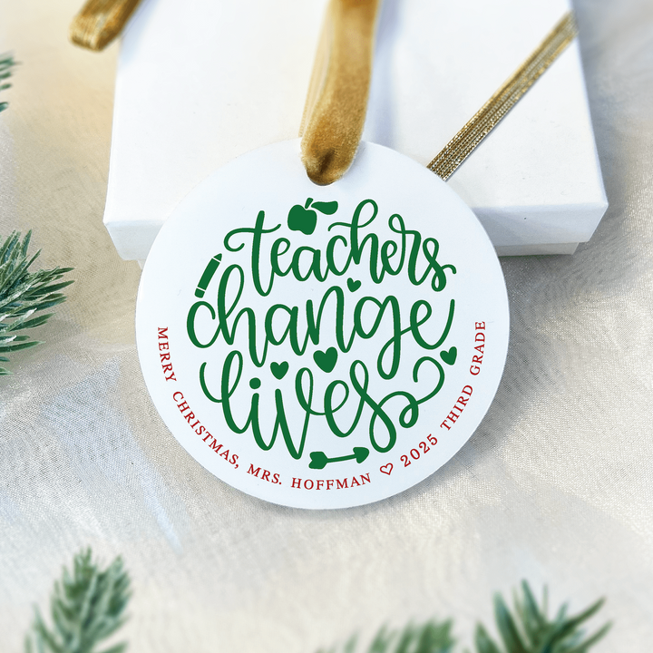 Teachers Change Lives Personalized Acrylic Ornament