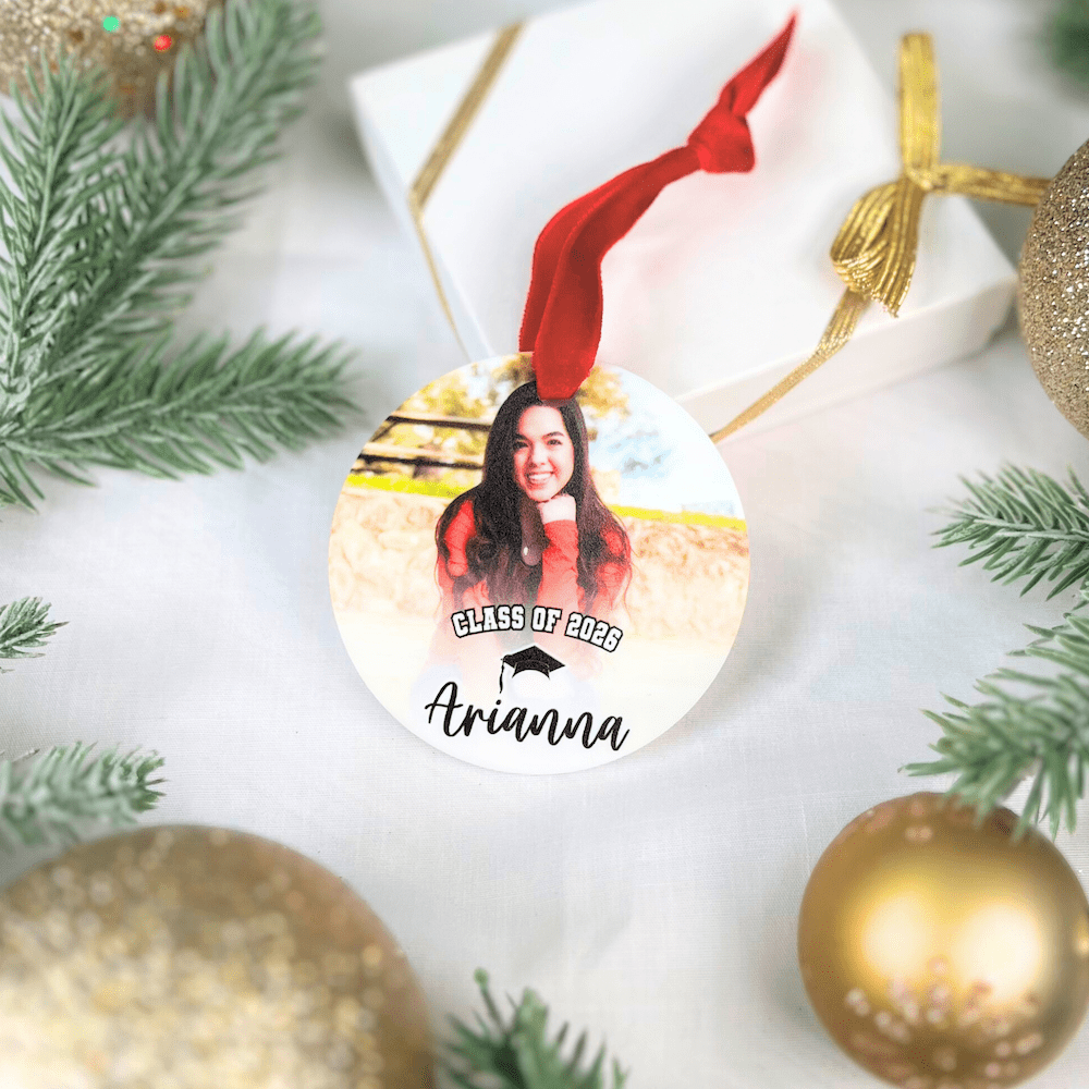 Modern Graduation Photo Acrylic Ornament